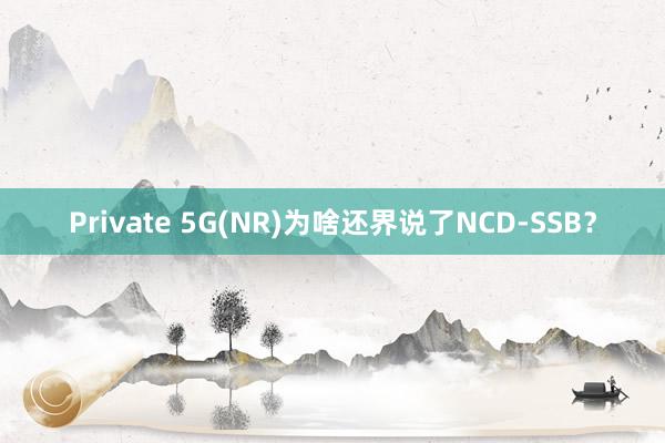 Private 5G(NR)为啥还界说了NCD-SSB？